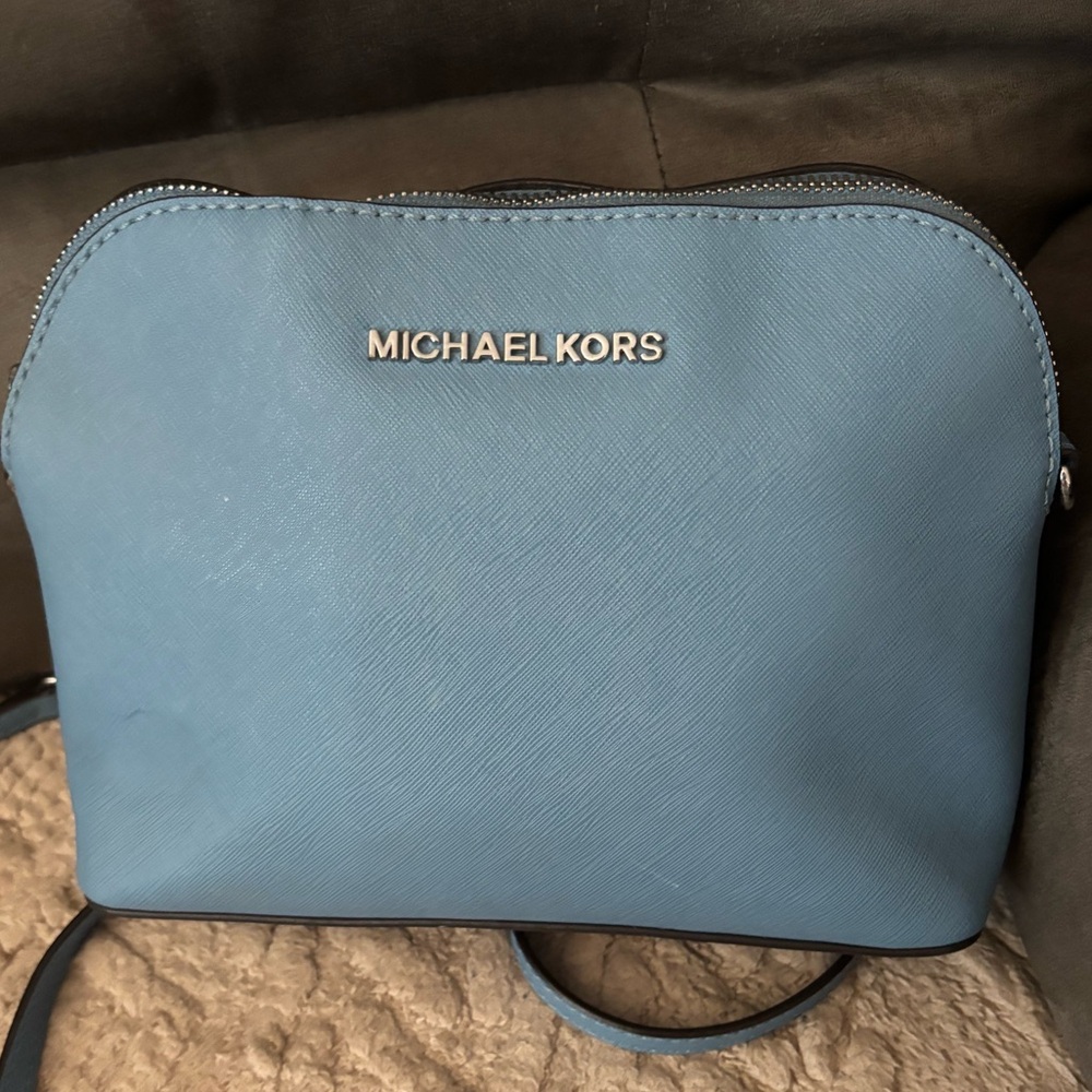 Michael Kors Light Blue Saffiano Crossbody Bag